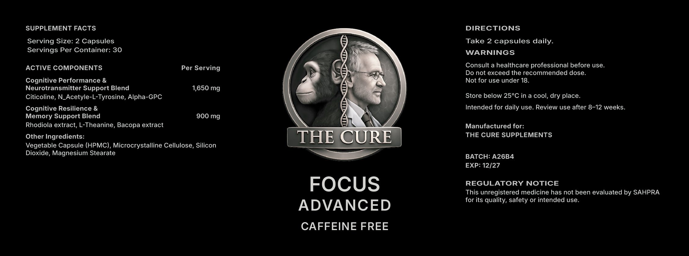 The Cure Focus Advanced label asset