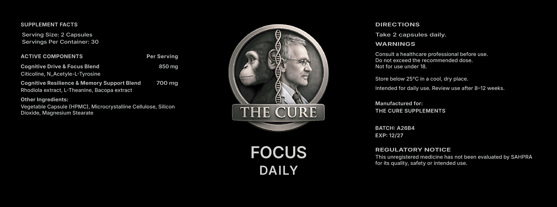 The Cure Focus Daily label asset