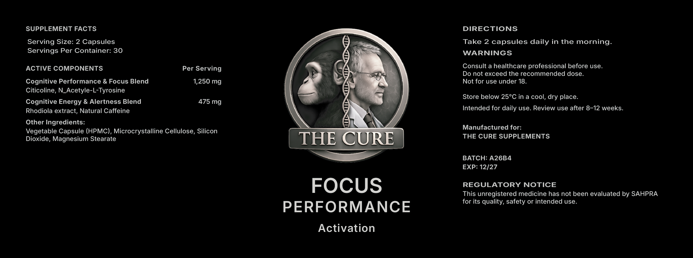 The Cure Focus Performance Activation label asset