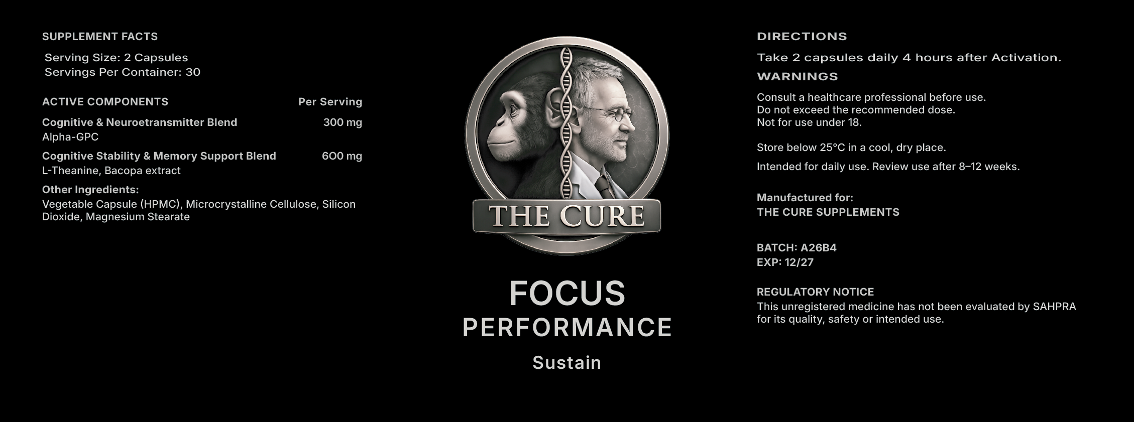 The Cure Focus Performance Sustain label asset